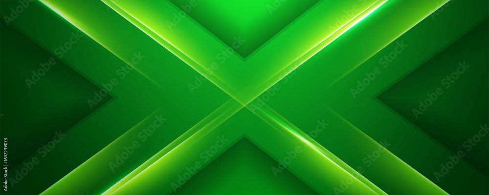 Poster abstract green background with glowing intersecting lines