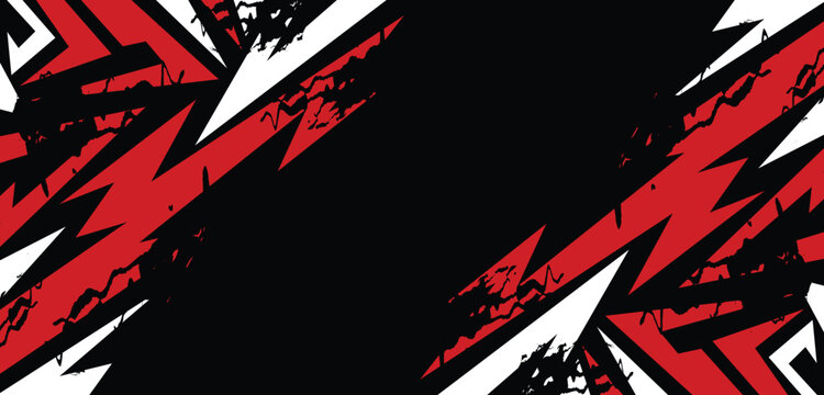 Abstract banner design red vector, dynamic sporty horizontal background template for your business. - Powered by Adobe