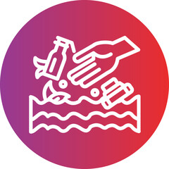 Ocean Cleanup vector style icon