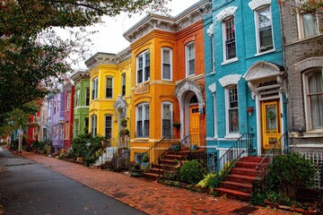Architectural Beauty of Washington, DC: Colourful Row Houses in Georgetown