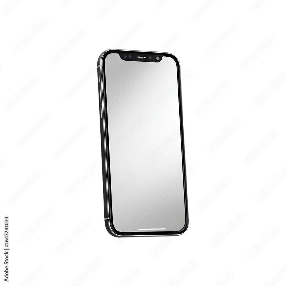 Poster modern smartphone mockup with blank screen isolated on transparent background for product presentati