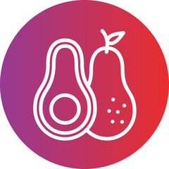 Avocado Vector Style Icon