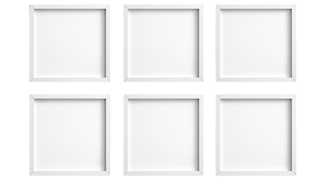 Set of 3D Square Frames Geometric Shapes Abstract Illustration Rendering Design Modern Minimal Artwork Isolated on White Background