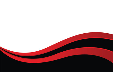 Modern red and black wave banner background. Graphic design banner pattern background