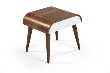 wooden coffee table isolated on white background 