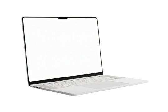 Sleek modern laptop with blank screen for your design mockup