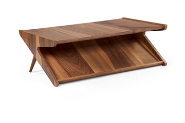 wooden coffee table isolated on white background 