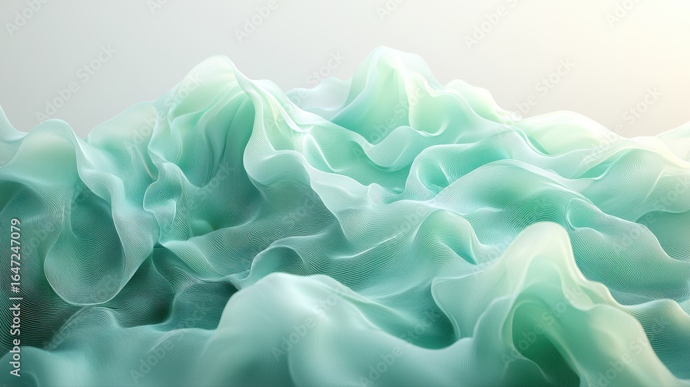 Aufkleber abstract flowing teal fabric texture background abstract background texture fabric cloth flowing wav