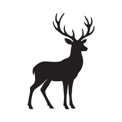 Deer vector silhouette, 