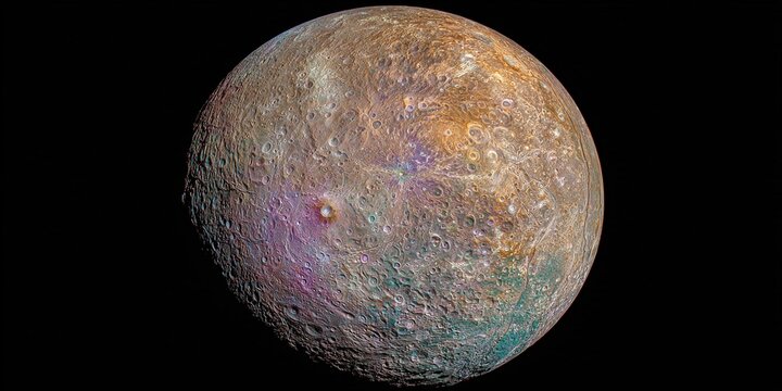 Mercurio, un pianeta roccioso con colori vivaci e crateri visibili, fluttua nello spazio profondo.