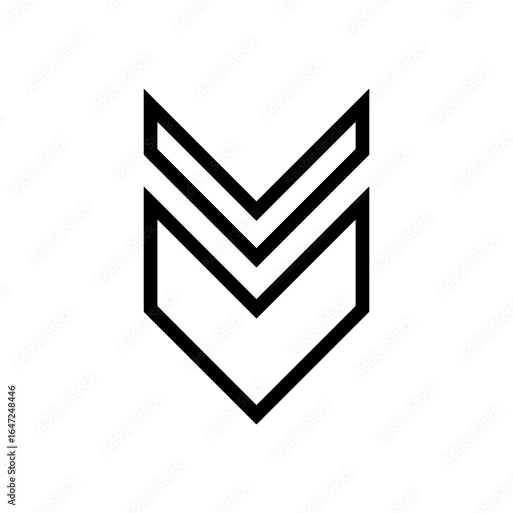 Poster down arrow icon. down arrow icon vector in trendy flat style. down arrow icon image, down arrow icon
