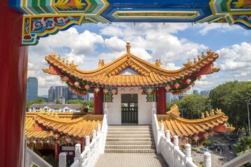 Thean Hou Temple is a six-tiered temple of the Chinese sea goddess Mazu in Kuala Lumpur, Malaysia