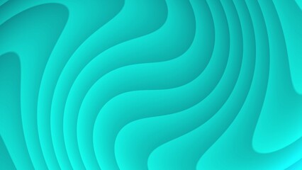Abstract flowing turquoise waves with subtle shadow effects creating depth and movement background