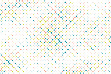 Colorful polka dots seamless pattern on white 2 background. Pleasing classic colorful polka dots textile pattern. Seamless scattered confetti fall chaotic decor. Abstract vector illustration.