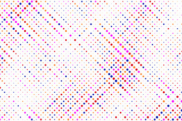 Colorful polka dots seamless pattern on white 2 background. Pleasing classic colorful polka dots textile pattern. Seamless scattered confetti fall chaotic decor. Abstract vector illustration.