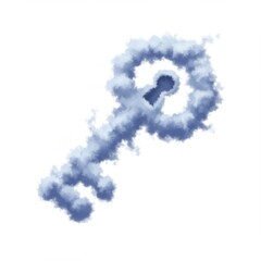 Abstract Cloud Key Shape Digital Art