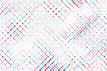 Colorful polka dots seamless pattern on white 2 background. Pleasing classic colorful polka dots textile pattern. Seamless scattered confetti fall chaotic decor. Abstract vector illustration.