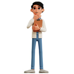 doctor is thinking 3d illustration