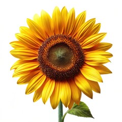 Fototapeta premium Vibrant yellow sunflower bloom with detailed petals and center