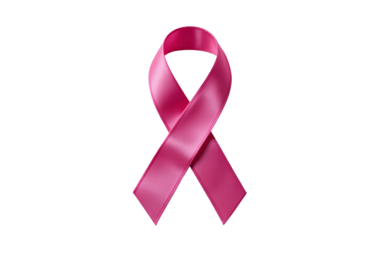 Pink Cancer Awareness Ribbon in Crossed Form – Isolated PNG Element
