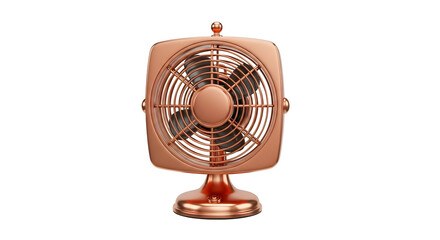 Elegant retro copper desk fan offers a stylish cooling solution for any modern workspace or vintage-inspired home, adding a touch of class and comfort.