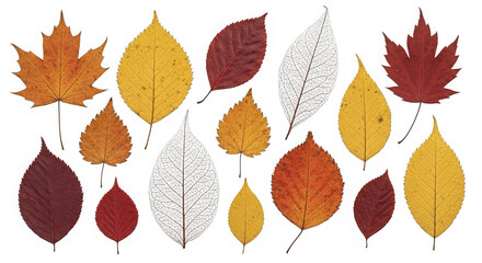 Fototapeta premium Autumn Leaves Collection Colorful Dried Foliage