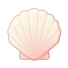 Fototapeta premium Pastel Pink Scallop Seashell Illustration
