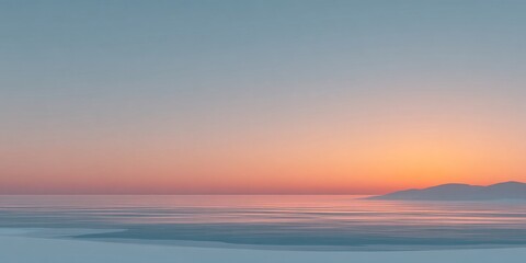 Obraz premium ソフトフォーカス風景、穏やかな色彩の水平線、ミニマルな背景