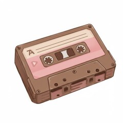 Fototapeta premium Retro Cassette Tape Illustration in Pastel Colors