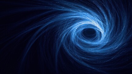 Fototapeta premium Spiraling Blue Light Vortex in Digital Space
