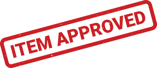 Red Stamp With the Words Item Approved Across It