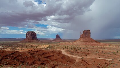 Desert Monoliths Under Storm