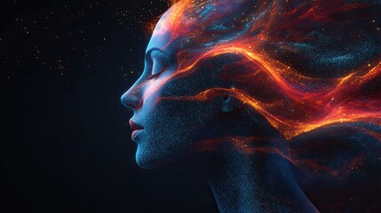 Mental health concept, visualizing abstract emotions and thoughts