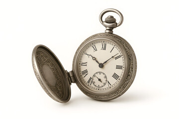 Vintage Silver Pocket Watch with Ornate Cover