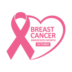 Breast Cancer Awareness Month Pink Ribbon for Support and Health Campaign