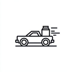 Obraz premium Food Drive Graphic. Drive Through Icon, Outline Symbol Illustration