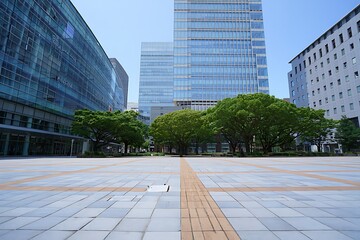 Fototapeta premium Modern Architecture and Green Spaces Create a Vibrant Urban Environment