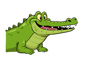 Fototapeta premium Cartoon Alligator with a Big Smile and Sharp Teeth