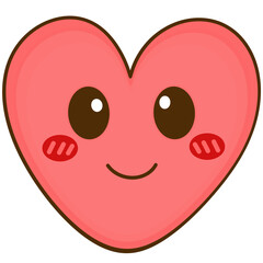 Fototapeta premium Cartoon Heart Emoji Icon