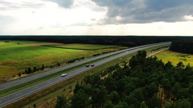 s5 highway road infrastucture dron flight above