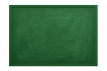 Green wooden-framed chalkboard hanging, blank surface ready for writing, educational design element with transparent backdrop