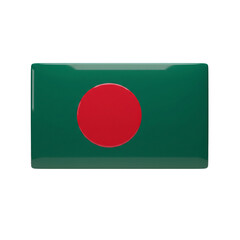 3D Icon of Bangladesh National Flag with Green Background and Red Circle