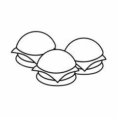 Burger vector icon with outline. Burger symbol.