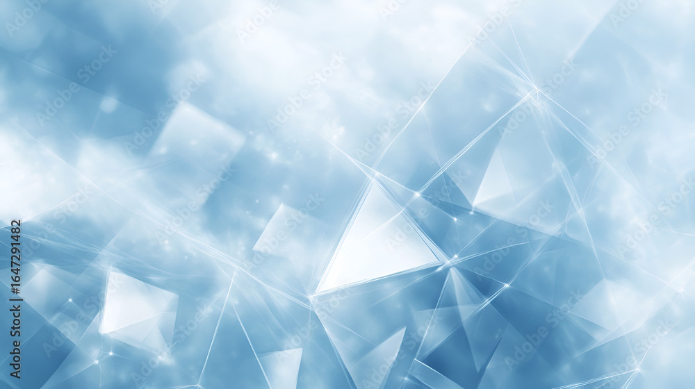 Poster a mesmerizing array of translucent geometric shapes and light refractions creates a modern, ethereal