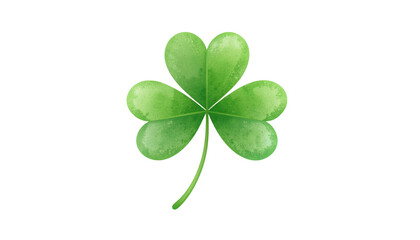 Fresh green three leaf clover for nature, luck, and St. Patrick&rsquo;s Day design isolated on white background
