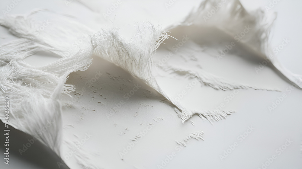 Poster Abstract layers of textured paper create a delicate, fringed with a soft, ethereal quality, suggesting fragility and artistic expression.