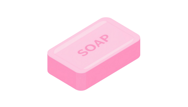 Soap bar for hygiene, skincare, and personal cleaning concept isolated on white background