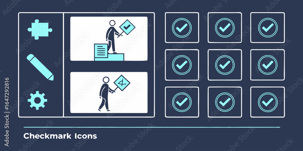 Fototapete checkmark icon. check box icon with correct, accept checkmark icons tick box checked. web and applic