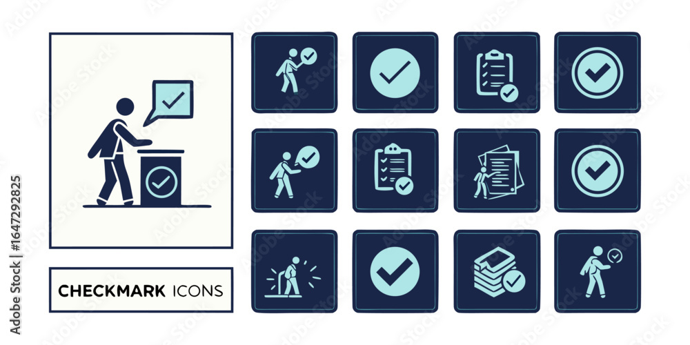 Fototapete checkmark icon. check box icon with correct, accept checkmark icons tick box checked. web and applic