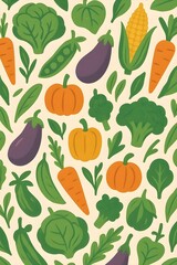 seamless background with vegetables
